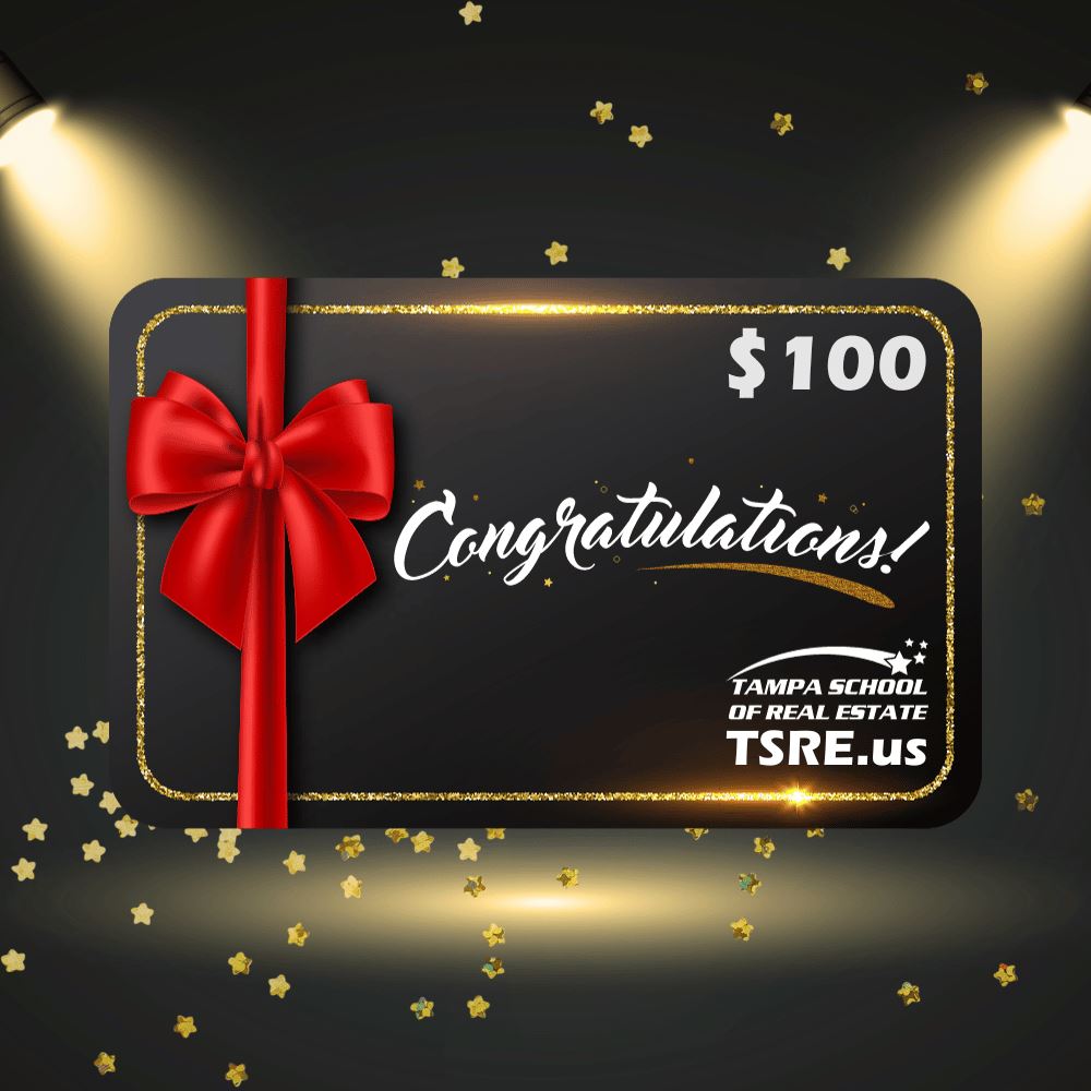 Giftcard Gift Cards TSRE | Tampa School of Real Estate $100 Congratulations 