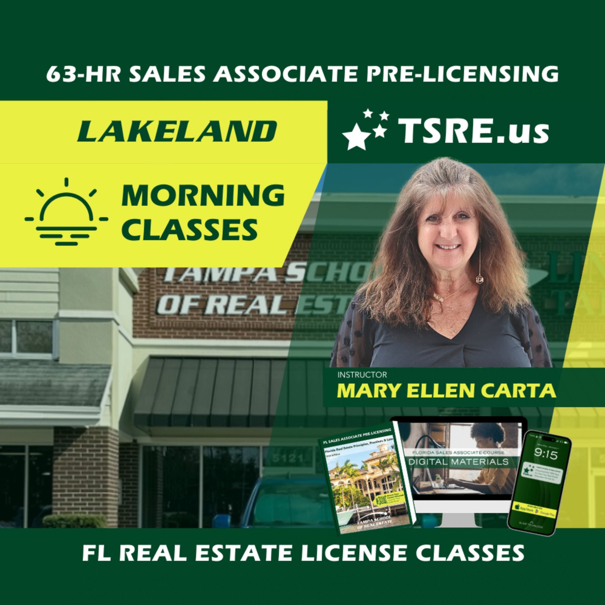 Lakeland | Aug 4 9:30am | 63-HR FL Real Estate Classes SLPRE TSRE Lakeland | Tampa School of Real Estate