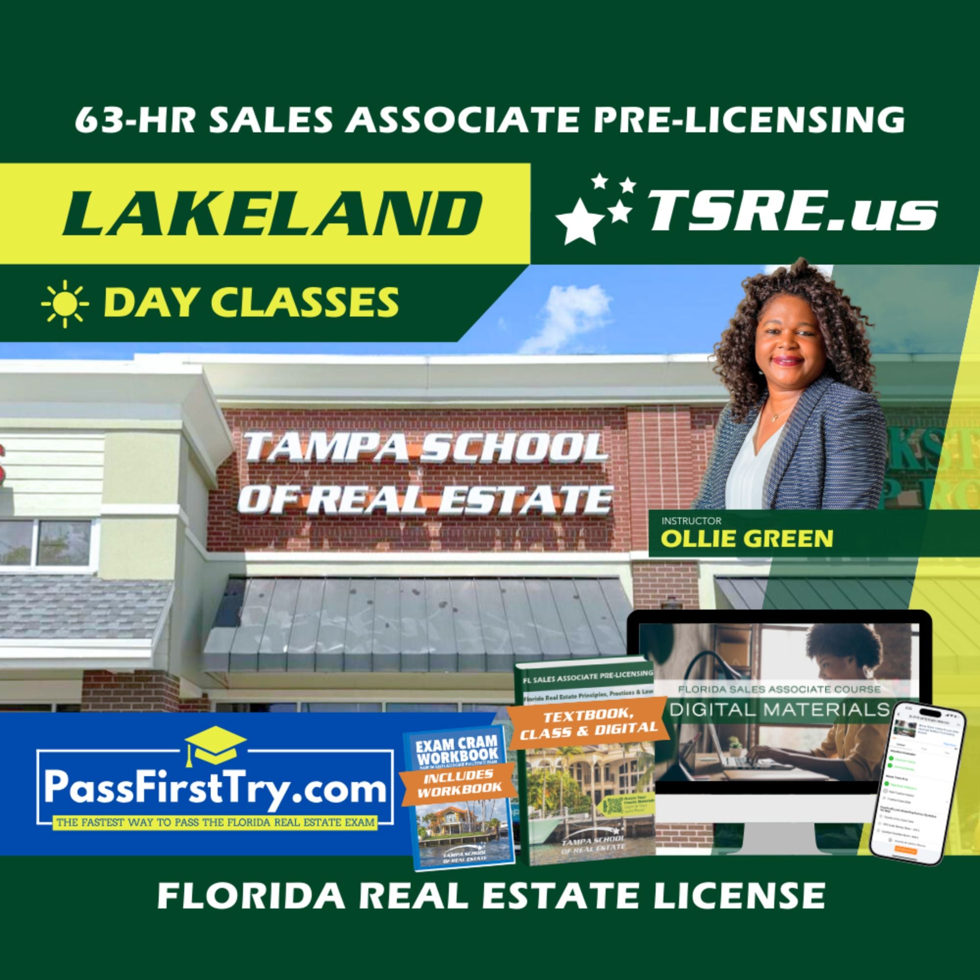 Lakeland | Feb 23 8:30am | 63-HR FL Real Estate Classes SLPRE TSRE Lakeland | Tampa School of Real Estate + PassFirstTry.com Study Tools