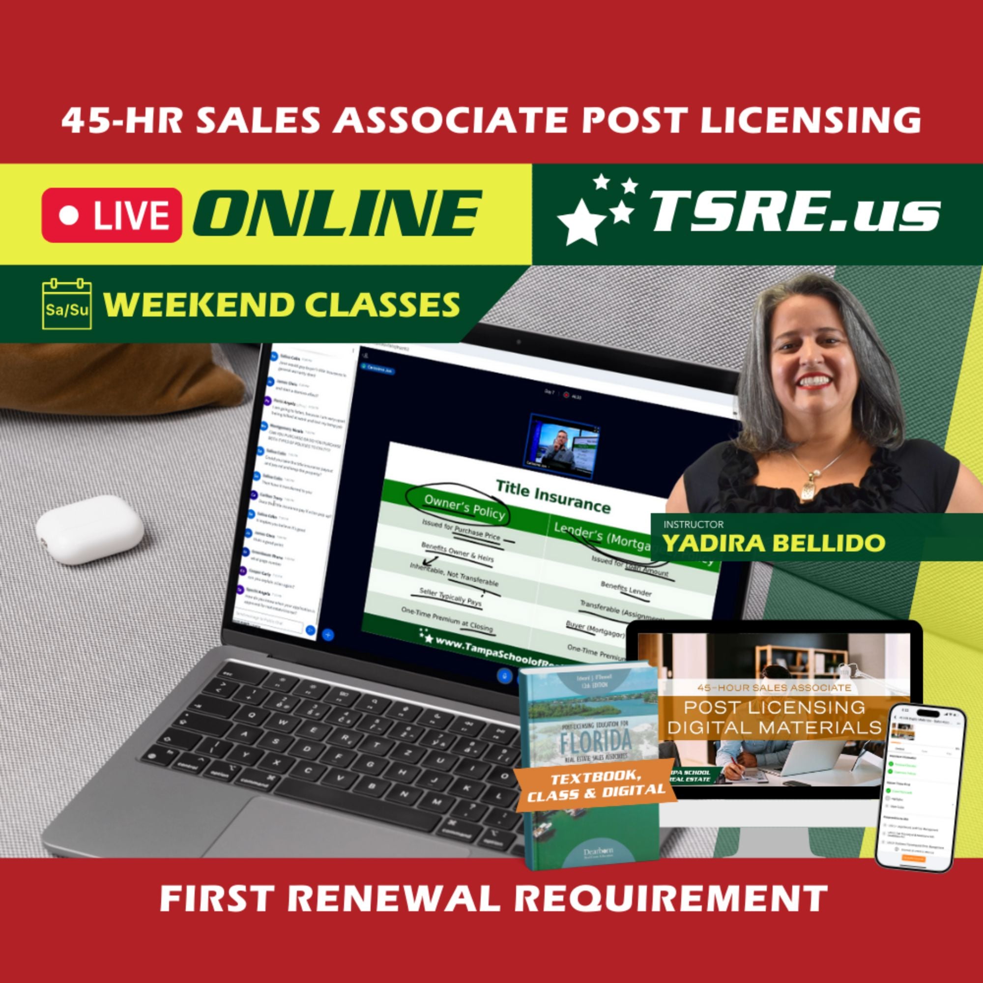 LIVE Online | Feb 21 8:30am | 45-HR FL Post Licensing Course SLPOST TSRE LIVE Online | Tampa School of Real Estate Full Tuition