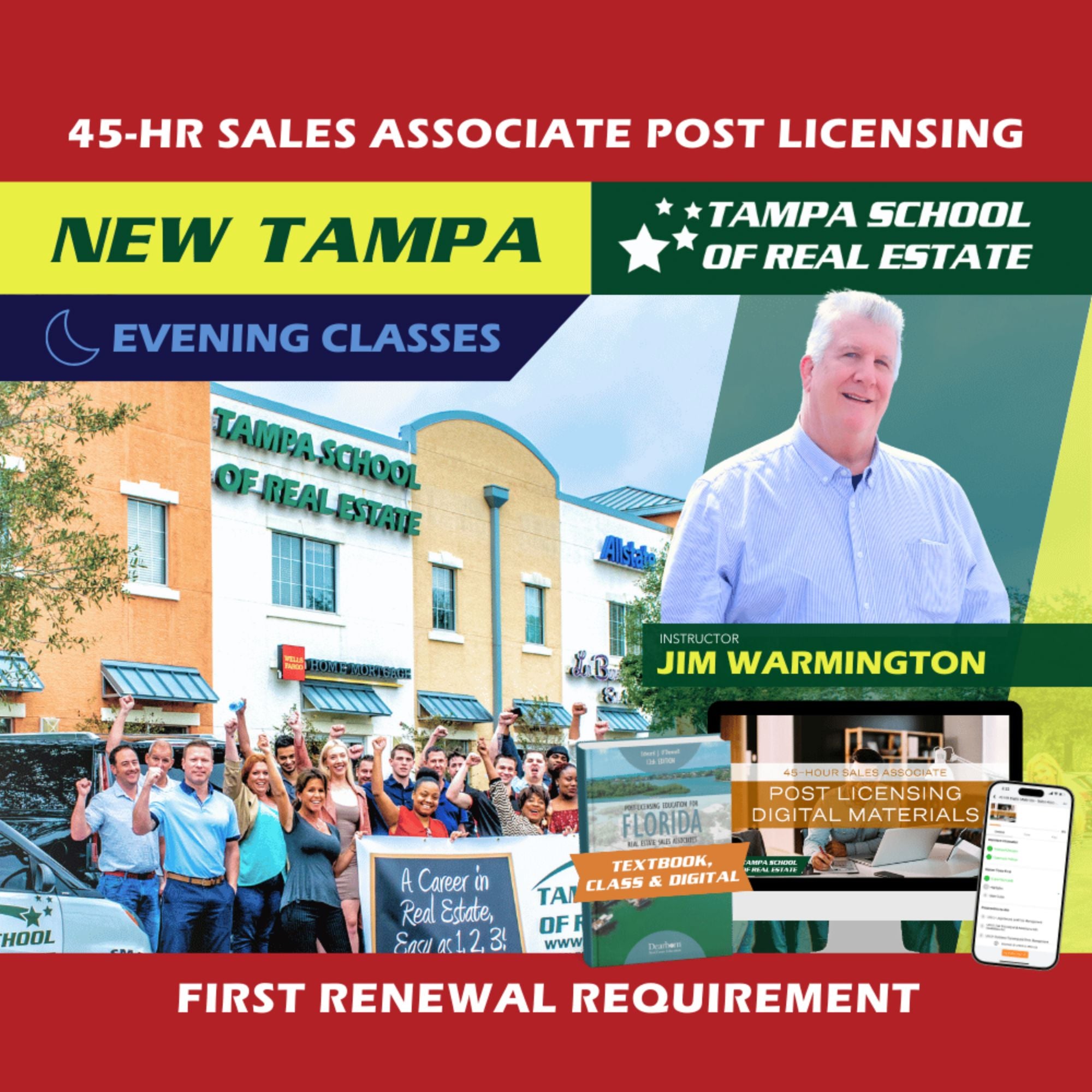 New Tampa | Dec 8 6:00pm | 45-HR FL Post Licensing Course SLPOST TSRE New Tampa | Tampa School of Real Estate Full Tuition