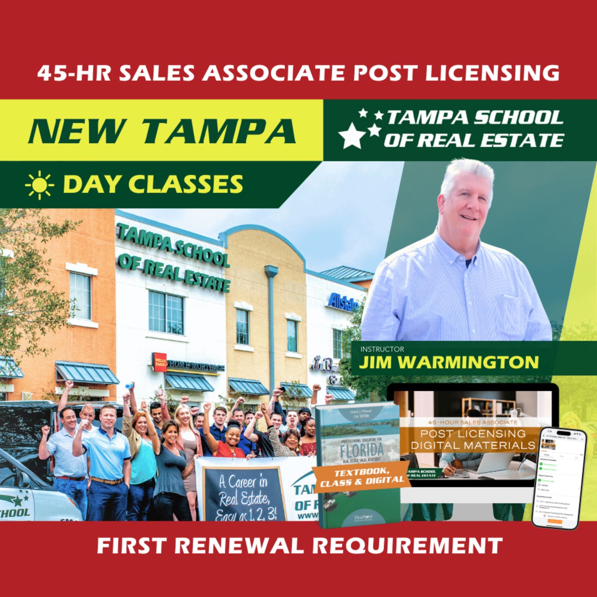 New Tampa | Mar 23 8:30am | 45-HR FL Post Licensing Course SLPOST TSRE New Tampa | Tampa School of Real Estate Full Tuition