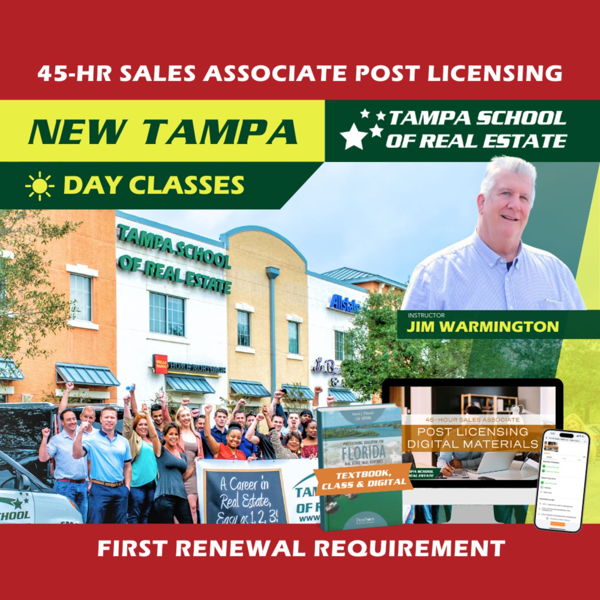 New Tampa | Mar 23 8:30am | 45-HR FL Post Licensing Course SLPOST TSRE New Tampa | Tampa School of Real Estate Full Tuition