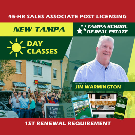 New Tampa | Sep 23 8:30am | 45-HR FL Post Licensing Course SLPOST TSRE New Tampa | Tampa School of Real Estate 
