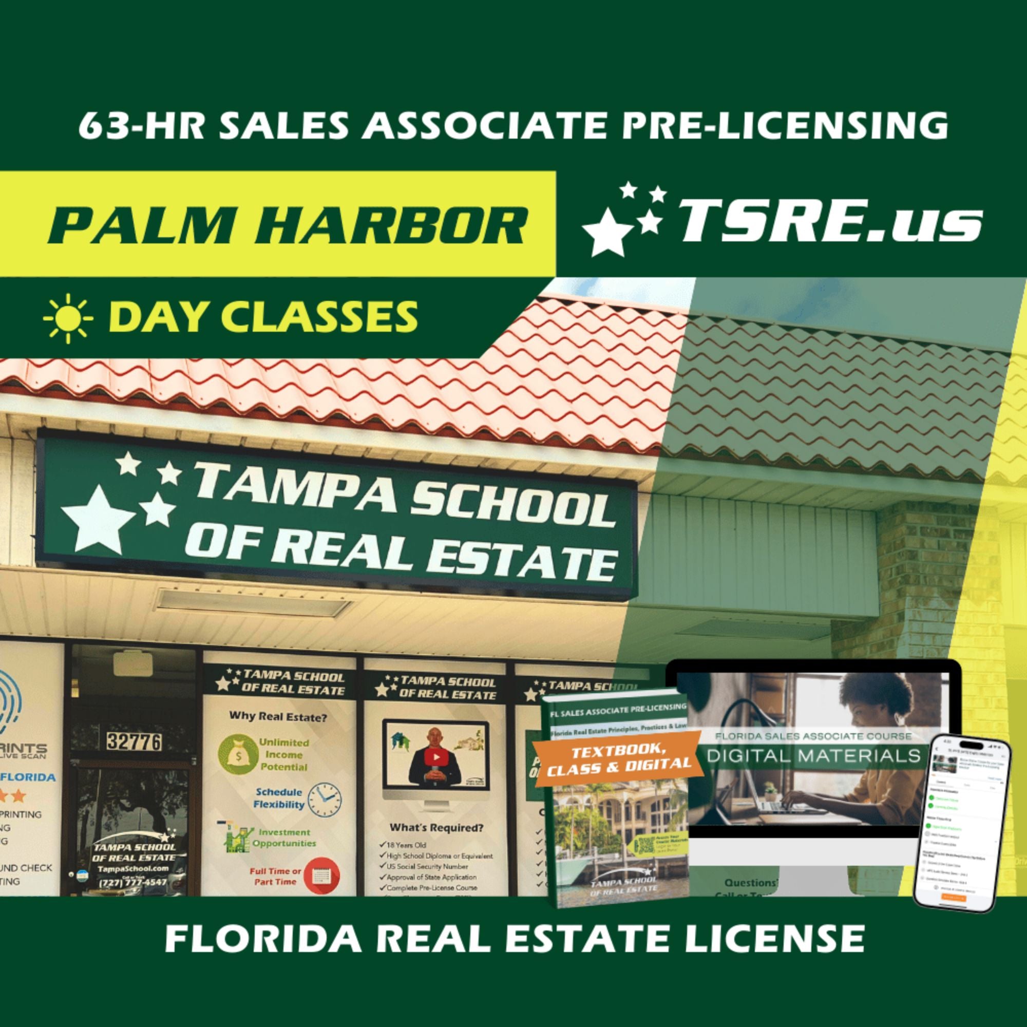 Palm Harbor | Feb 23 8:00am | 63-HR FL Real Estate Classes SLPRE TSRE Palm Harbor | Tampa School of Real Estate
