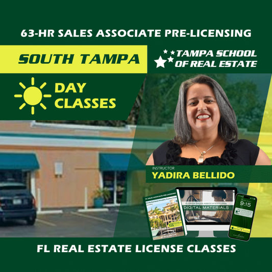 South Tampa | Aug 19 8:30am | 63-HR FL Real Estate Classes SLPRE TSRE South Tampa | Tampa School of Real Estate 