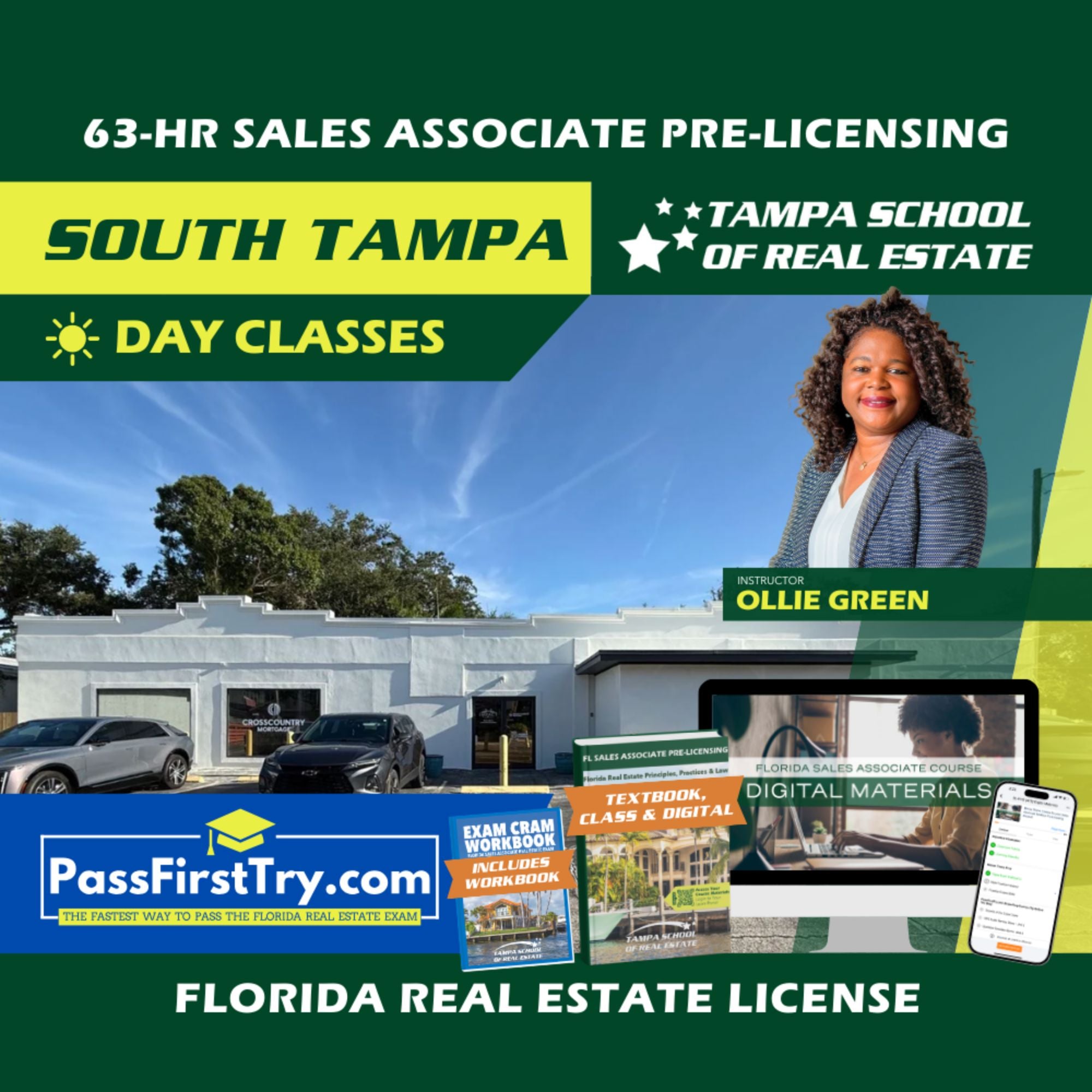 South Tampa | Oct 12 8:30am | 63-HR FL Real Estate Classes SLPRE TSRE South Tampa | Tampa School of Real Estate + PassFirstTry.com Study Tools