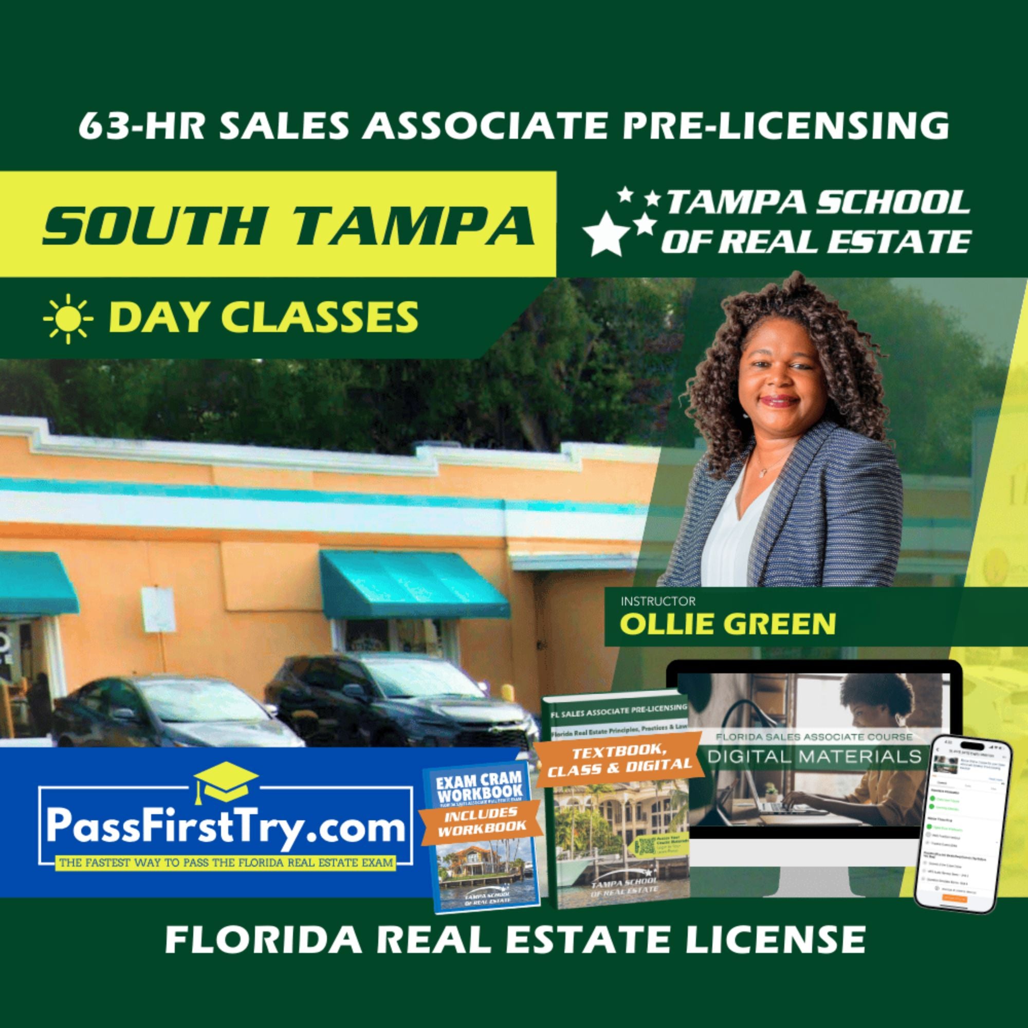 South Tampa | Oct 20 8:30am | 63-HR FL Real Estate Classes SLPRE TSRE South Tampa | Tampa School of Real Estate + PassFirstTry.com Study Tools