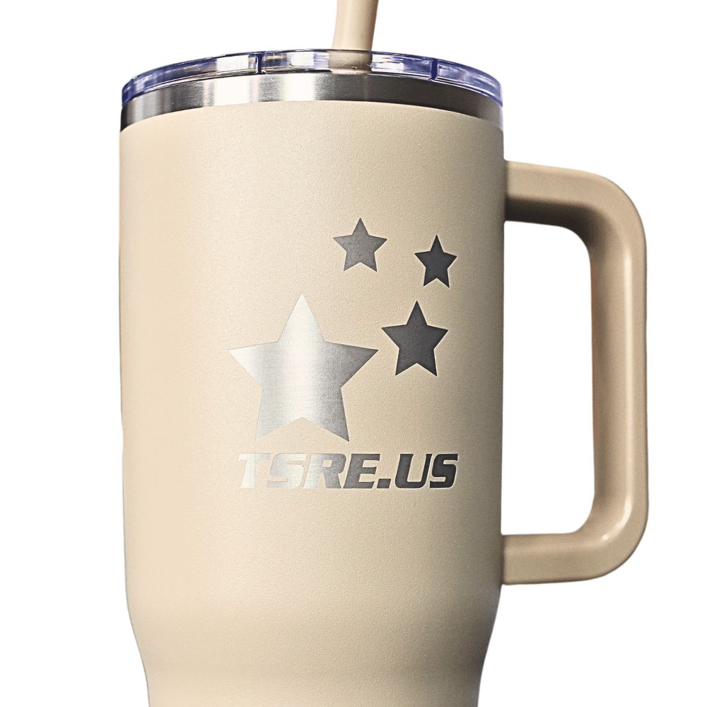 TSRE 40 Oz Stainless Steel Vacuum Tumbler with Straw TSRE | Tampa School of Real Estate