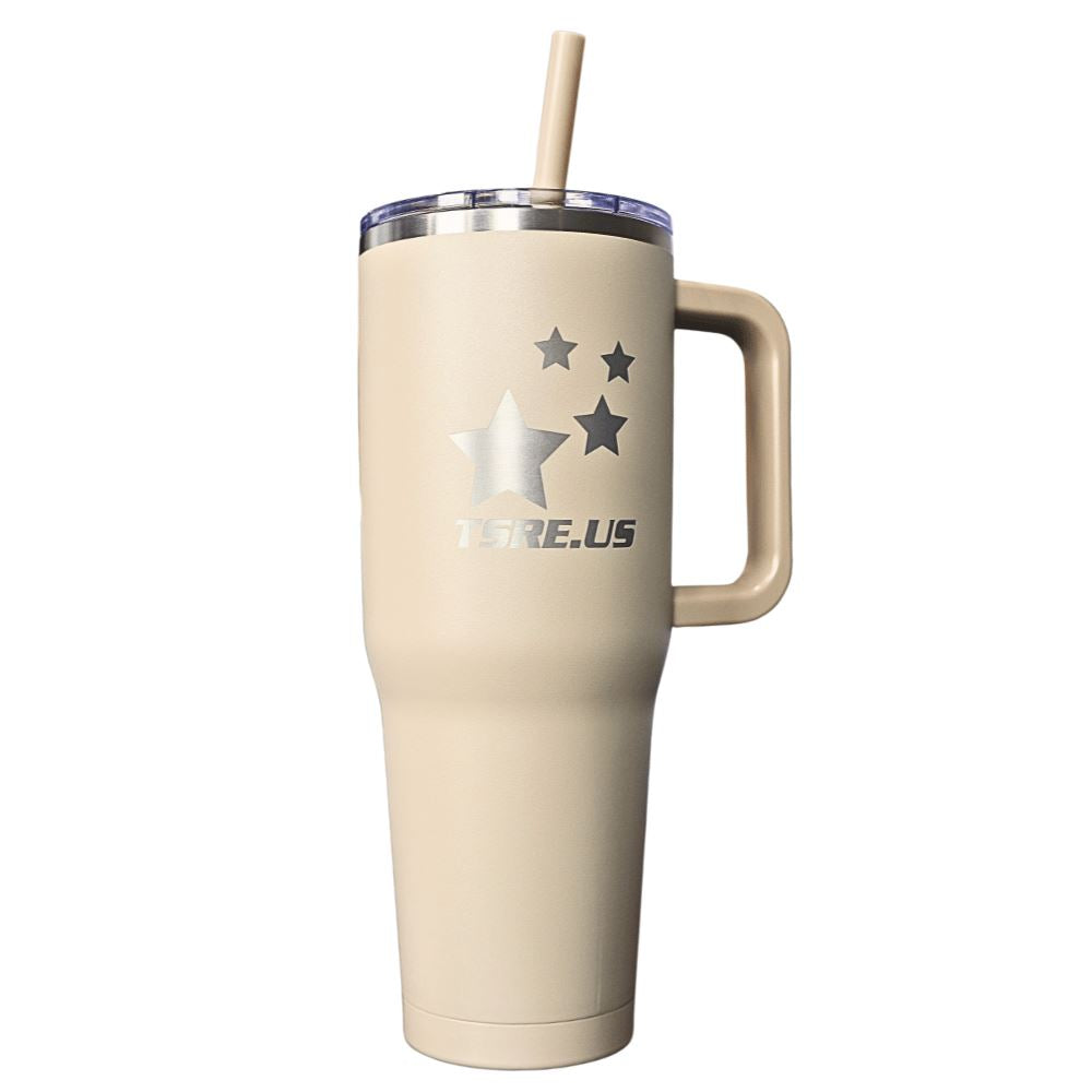 TSRE 40 Oz Stainless Steel Vacuum Tumbler with Straw TSRE | Tampa School of Real Estate