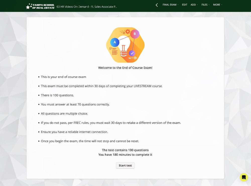 Instructor-Led 63 HR FL Real Estate License Class Online (Video Based) learn.at.tsre.us