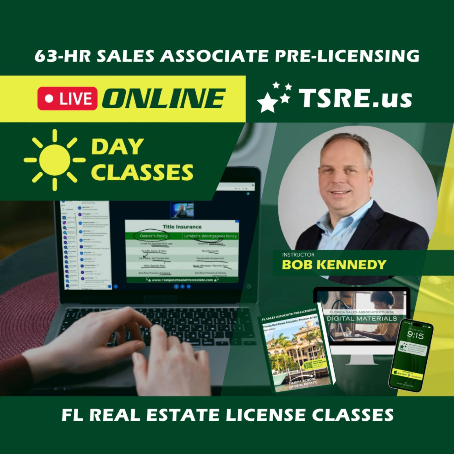 LIVE Online | Nov 6 8:30am | 63-HR FL Real Estate Classes SLPRE TSRE LIVE Online | Tampa School of Real Estate