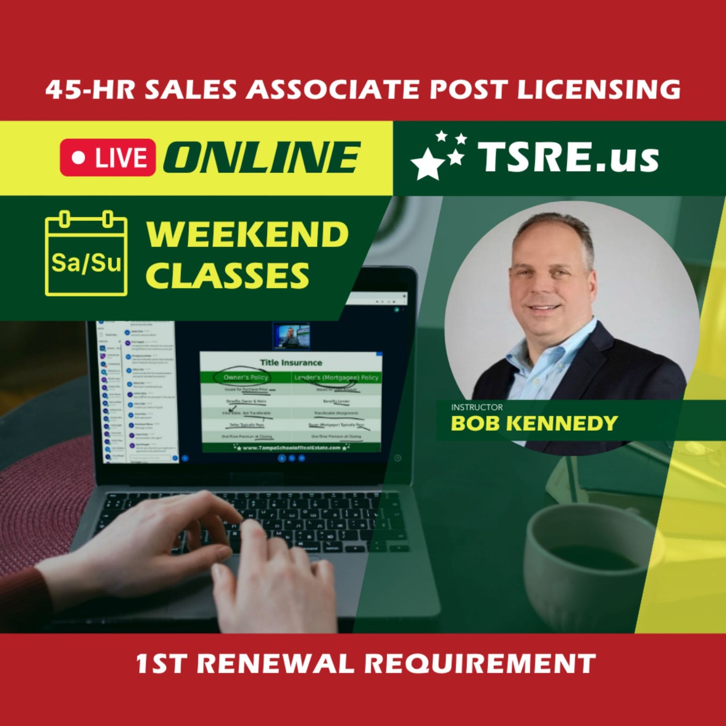 LIVE Online | Oct 21 9:00am | 45-HR FL Post Licensing Course SLPOST TSRE LIVE Online | Tampa School of Real Estate