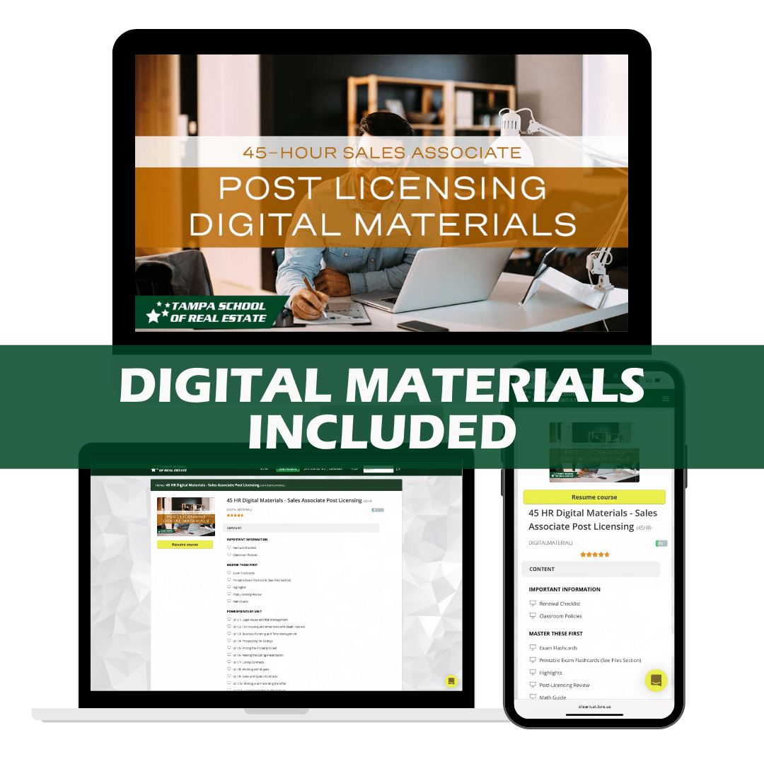 LIVESTREAM | Dec 9 9:00am | 45 HR FL Sales Associate Post Licensing Course SLPOST TSRE LIVESTREAM | Tampa School of Real Estate