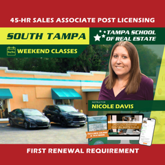 South Tampa thumbnail for South Tampa | Feb 28 9:00am | 45-HR FL Post Licensing Course