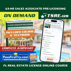 FL 63-HR Real Estate Online Course (Video On-Demand) SLPRE-ONLINE learn.at.tsre.us + PassFirstTry.com & 45-HR Post Licensing 