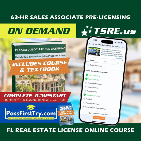 + PassFirstTry.com & 45-HR Post Licensing
