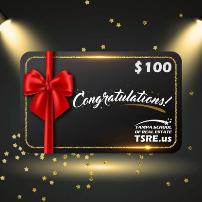 Giftcard Gift Cards TSRE | Tampa School of Real Estate $100 Congratulations 