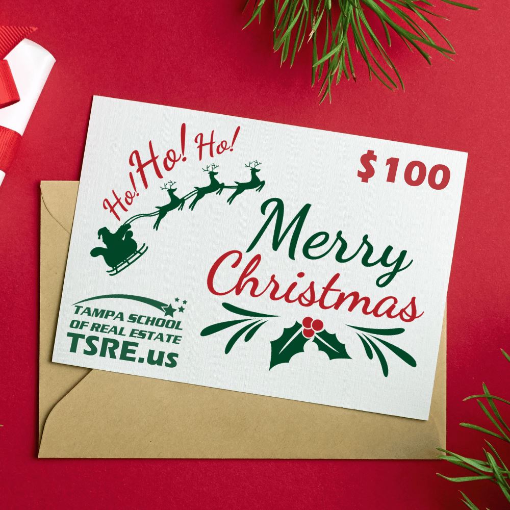 Giftcard Gift Cards TSRE | Tampa School of Real Estate $100 Merry Christmas 