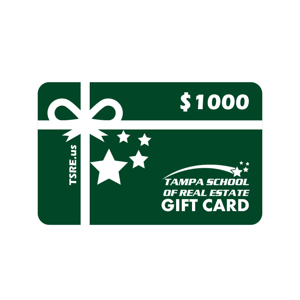Giftcard Gift Cards TSRE | Tampa School of Real Estate $1000 Green 