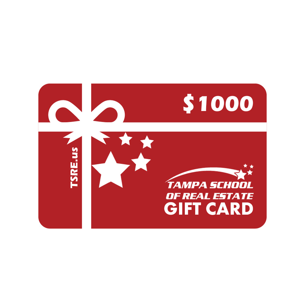 Giftcard Gift Cards TSRE | Tampa School of Real Estate $1000 Red 