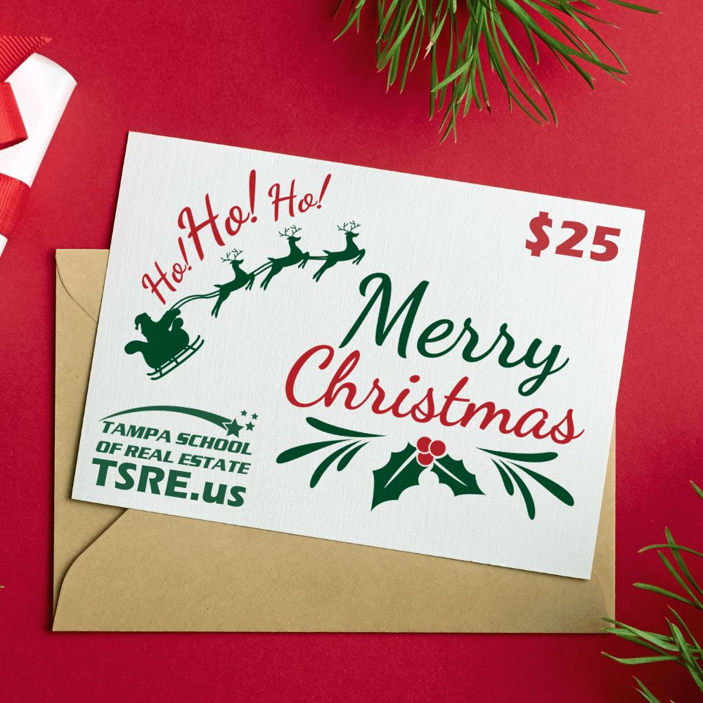 Giftcard Gift Cards TSRE | Tampa School of Real Estate $25 Merry Christmas 