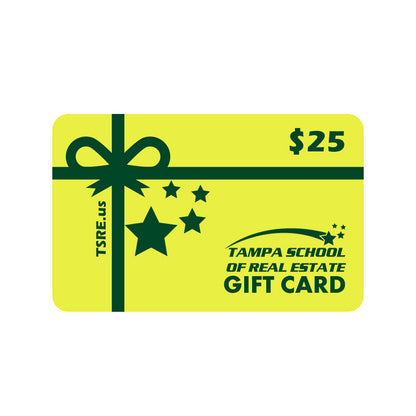 Giftcard Gift Cards TSRE | Tampa School of Real Estate $25 Yellow 