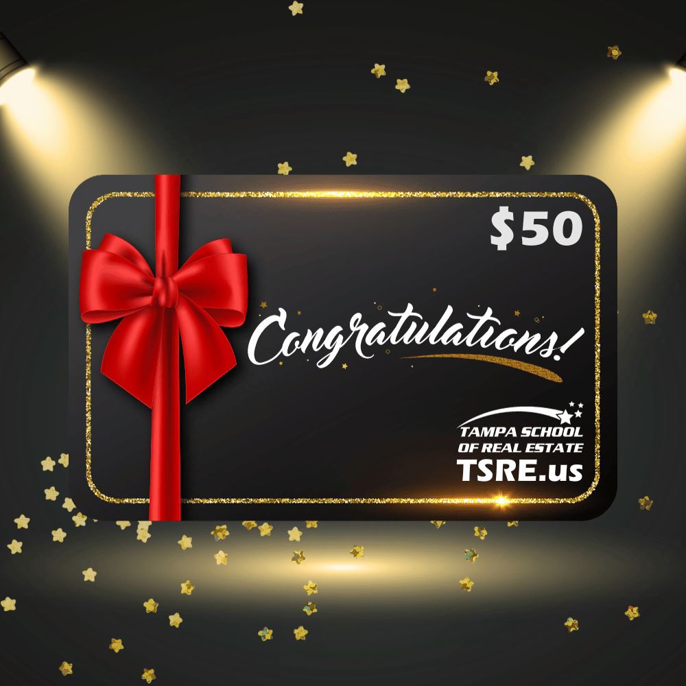 Giftcard Gift Cards TSRE | Tampa School of Real Estate $50 Congratulations 