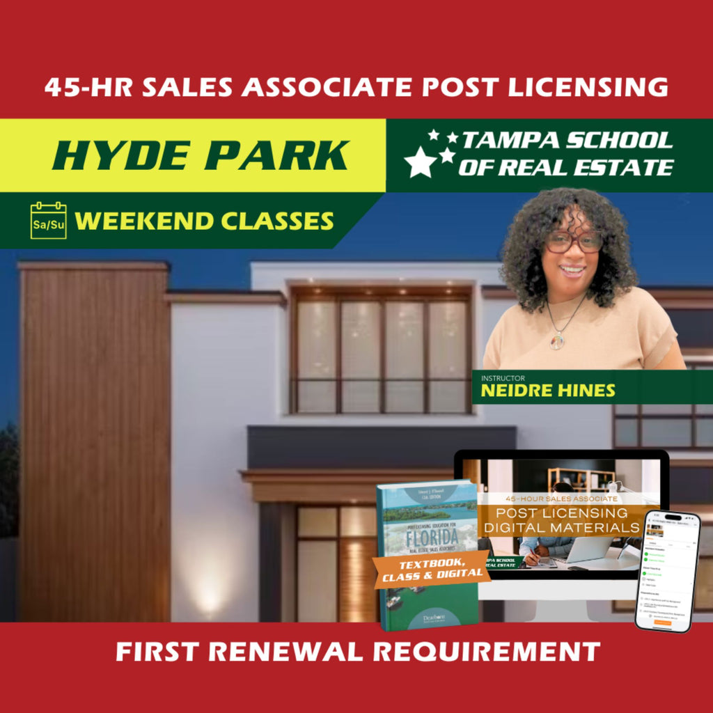 Hyde Park | Feb 27 9:00am | 45-HR FL Post Licensing Course SLPOST TSRE Hyde Park | Tampa School of Real Estate 