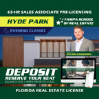 Hyde Park | Oct 6 6:30pm | 63-HR FL Real Estate Classes SLPRE TSRE Hyde Park | Tampa School of Real Estate Deposit - Balance Due Prior to Class 