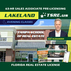 Lakeland | Apr 6 6:30pm | 63-HR FL Real Estate Classes SLPRE TSRE Lakeland | Tampa School of Real Estate Full Tuition 
