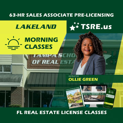 Lakeland | Jan 21 8:30am | 63-HR FL Real Estate Classes SLPRE TSRE Lakeland | Tampa School of Real Estate 