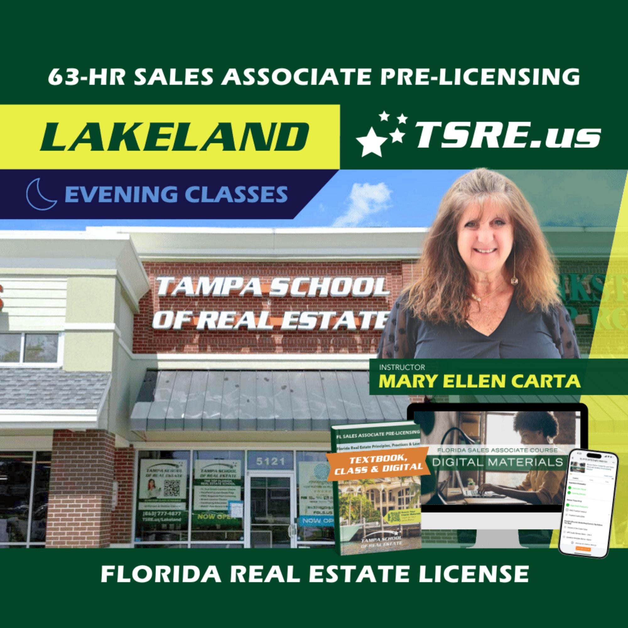 Lakeland | Sep 29 6:30pm | 63-HR FL Real Estate Classes SLPRE TSRE Lakeland | Tampa School of Real Estate Full Tuition 