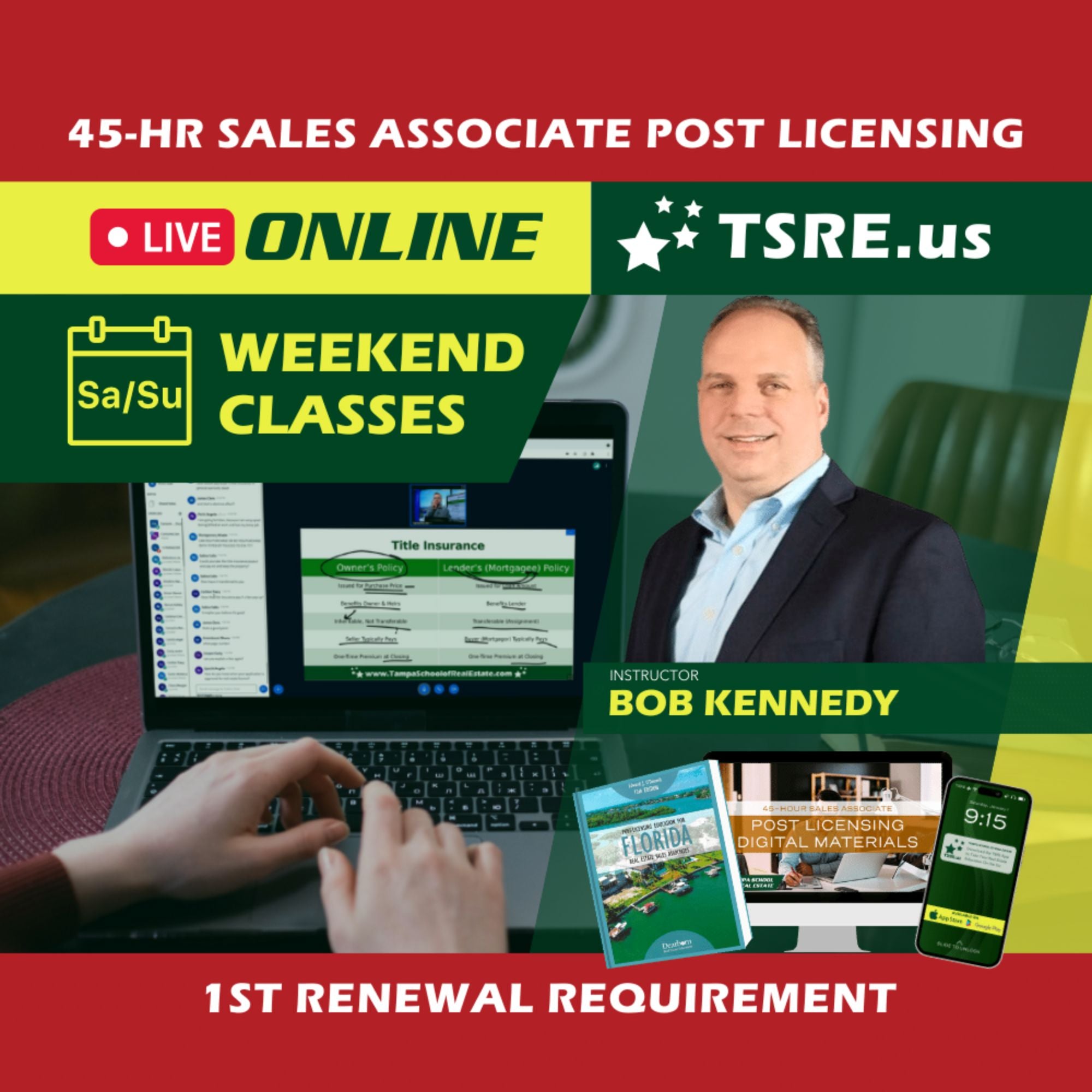 LIVE Online | Dec 6 8:30am | 45-HR FL Post Licensing Course SLPOST TSRE LIVE Online | Tampa School of Real Estate 