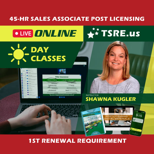 LIVE Online | Feb 6 10:00am | 45-HR FL Post Licensing Course SLPOST TSRE LIVE Online | Tampa School of Real Estate 