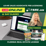 LIVE Online | Jan 19 9:00am | 63-HR FL Real Estate Classes SLPRE TSRE LIVE Online | Tampa School of Real Estate Full Tuition 