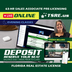 LIVE Online | Jan 5 6:30pm | 63-HR FL Real Estate Classes SLPRE TSRE LIVE Online | Tampa School of Real Estate Deposit - Balance Due Prior to Class 