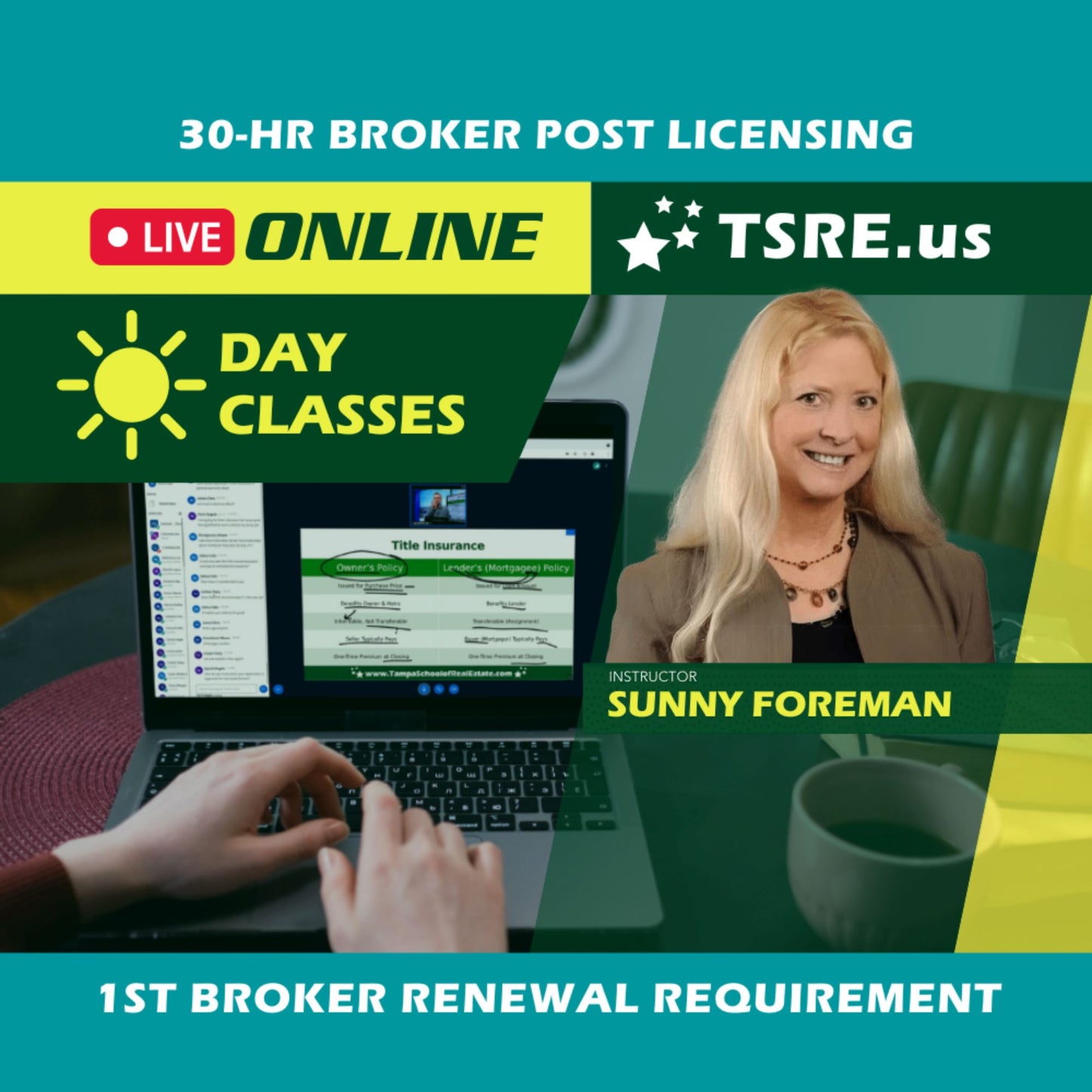 LIVE Online | Mar 14 9:00am | 30-HR Broker Post Licensing: Brokerage Management BKMGMT TSRE LIVE Online | Tampa School of Real Estate 