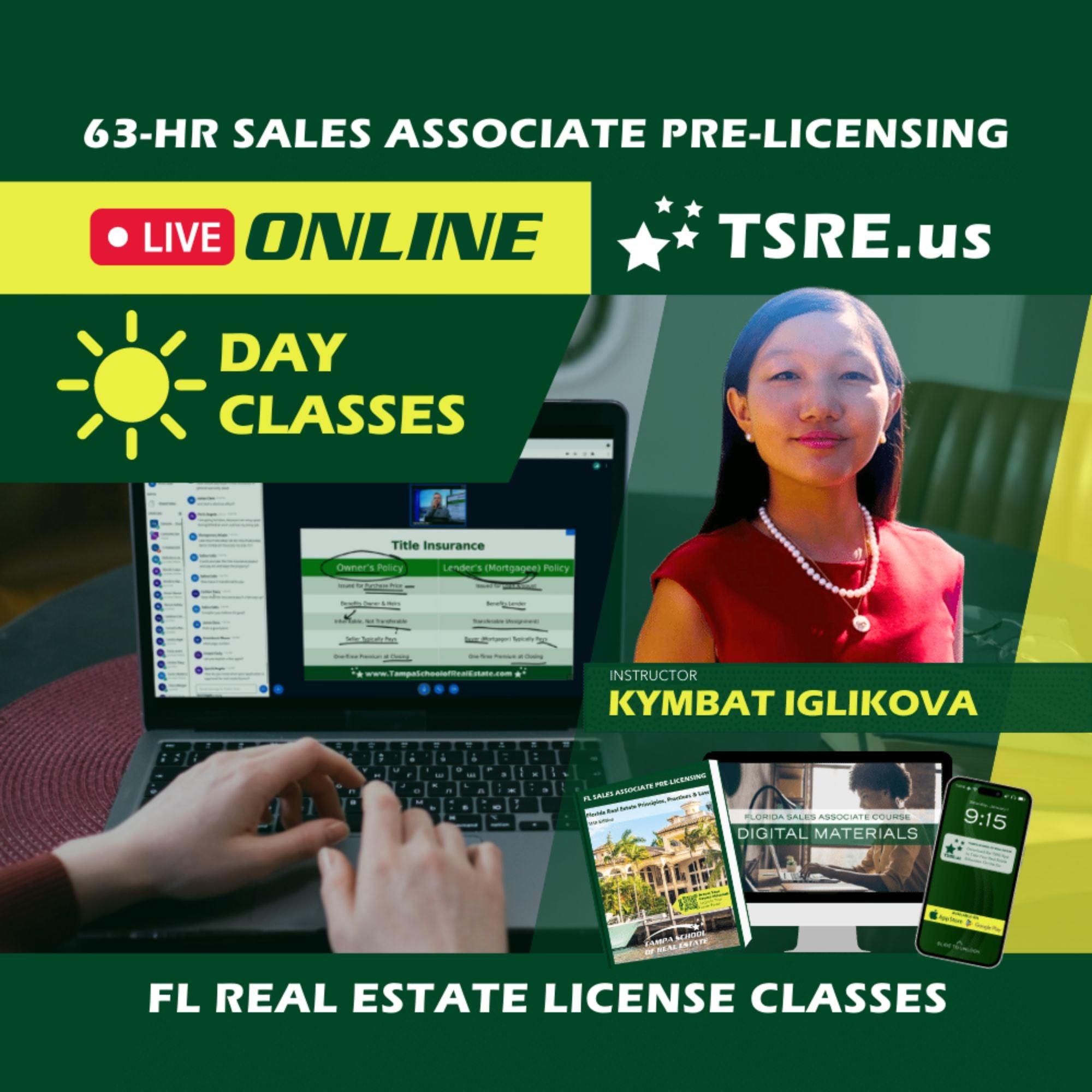 LIVE Online | Oct 6 8:30am | 63-HR FL Real Estate Classes SLPRE TSRE LIVE Online | Tampa School of Real Estate 