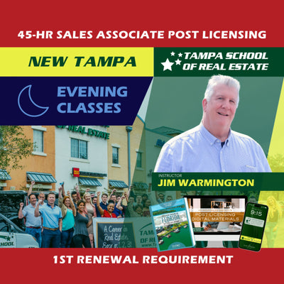 New Tampa | Mar 18 6:00pm | 45-HR FL Post Licensing Course SLPOST TSRE New Tampa | Tampa School of Real Estate 