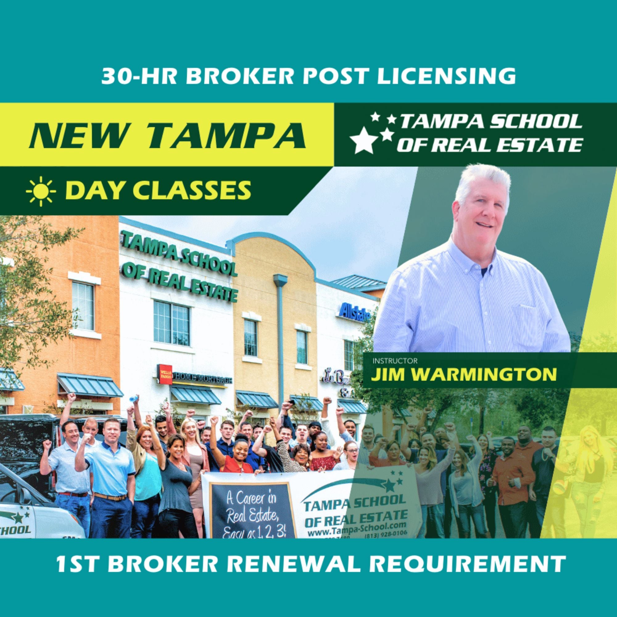 New Tampa | Mar 9 9:00am | 30-HR Broker Post: Investment BKINV TSRE New Tampa | Tampa School of Real Estate Full Tuition 