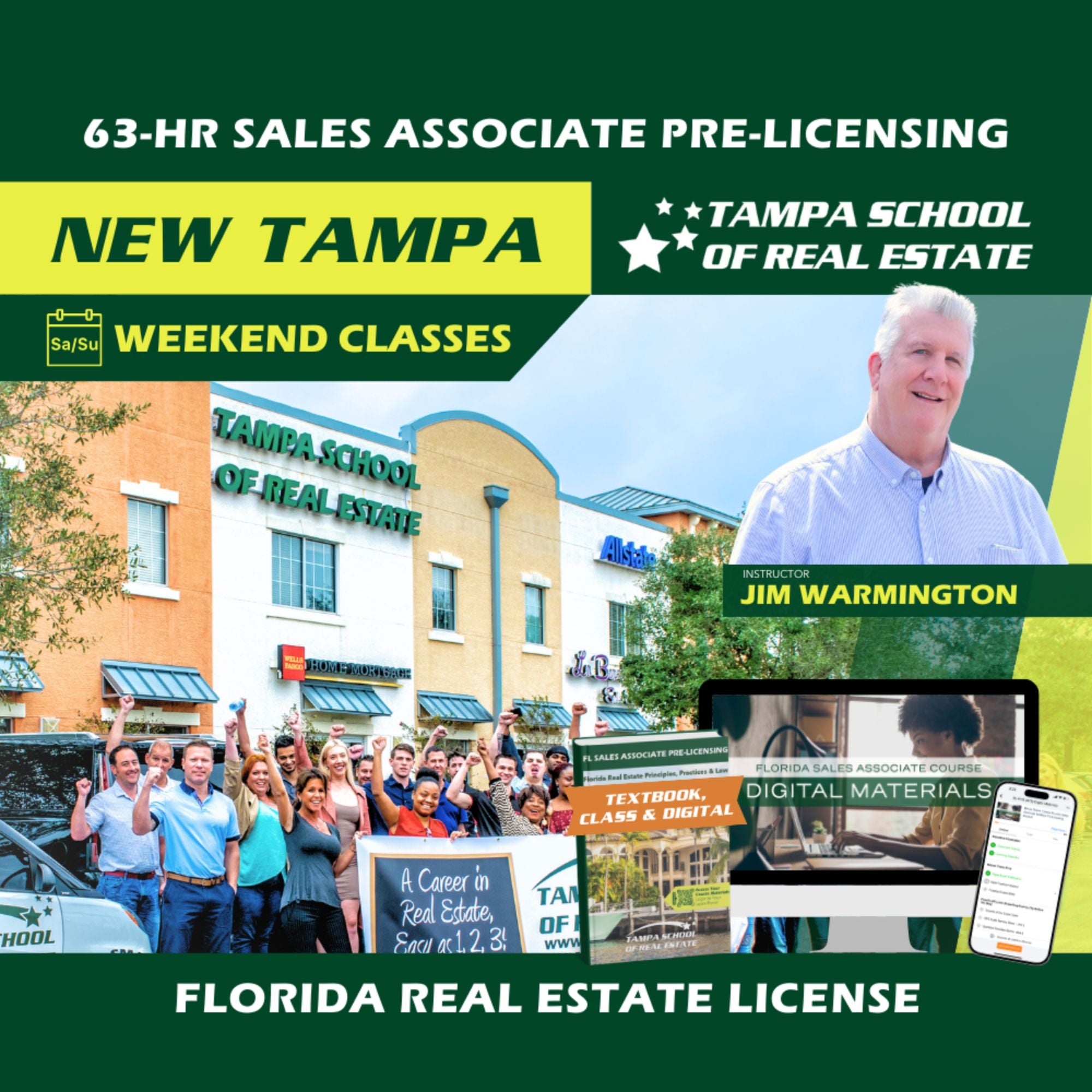 New Tampa | May 9 8:00am | 63-HR FL Real Estate Classes SLPRE TSRE New Tampa | Tampa School of Real Estate Full Tuition 