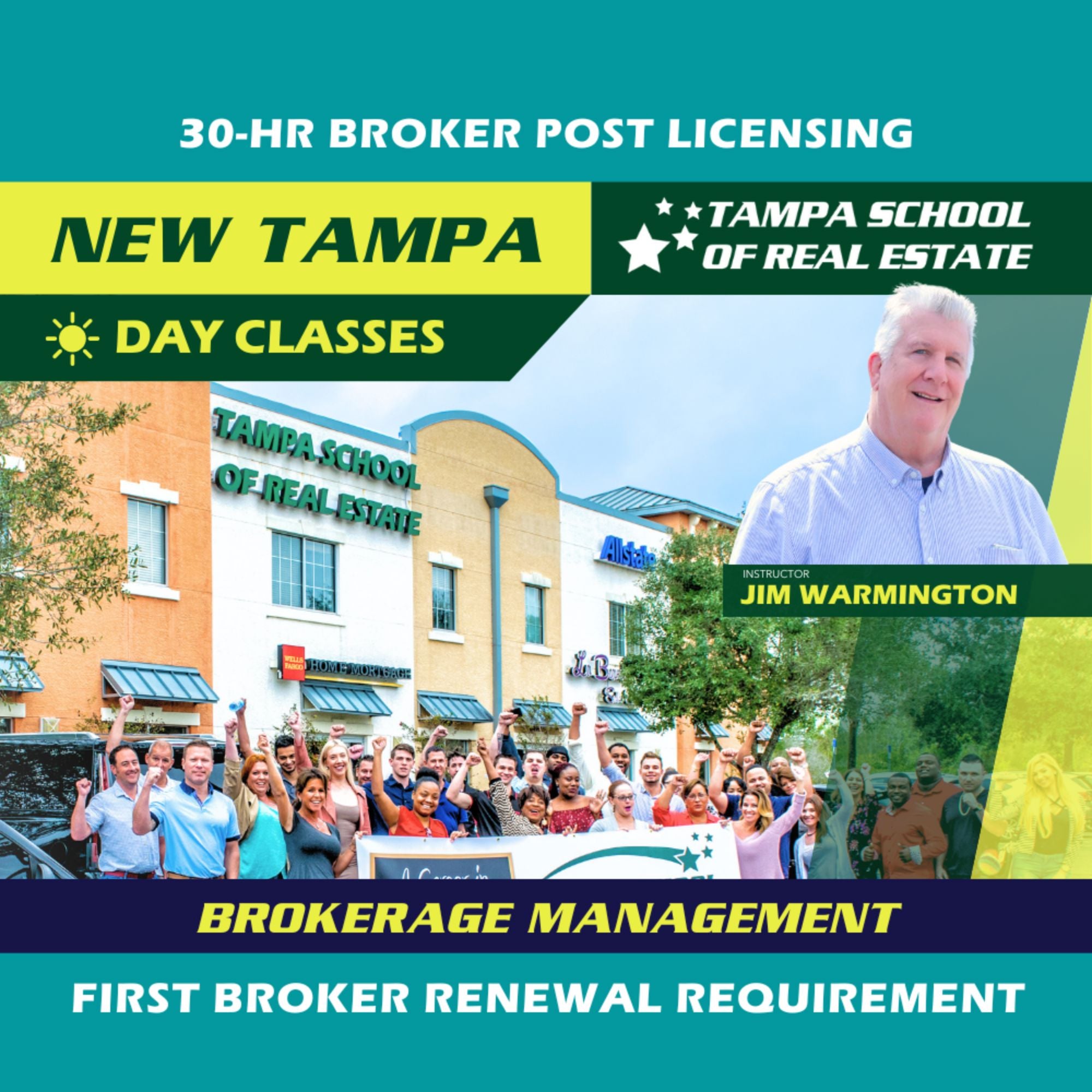 New Tampa | Sep 11 9:00am | 30-HR Broker Post: Management BKMGMT TSRE New Tampa | Tampa School of Real Estate Full Tuition 