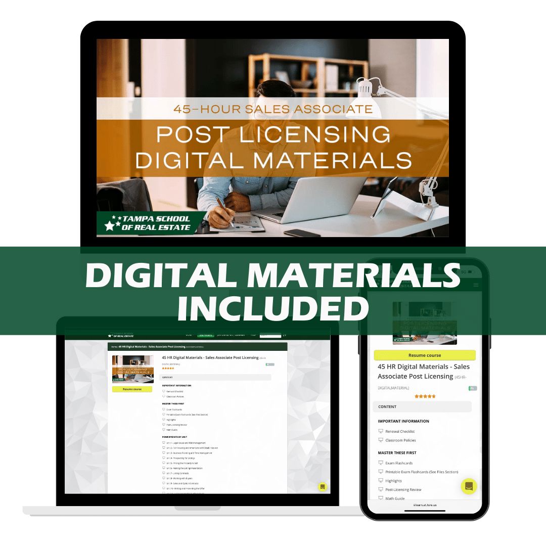 New Tampa | Sep 15 9:00am | 45-HR FL Post Licensing Course SLPOST TSRE New Tampa | Tampa School of Real Estate 
