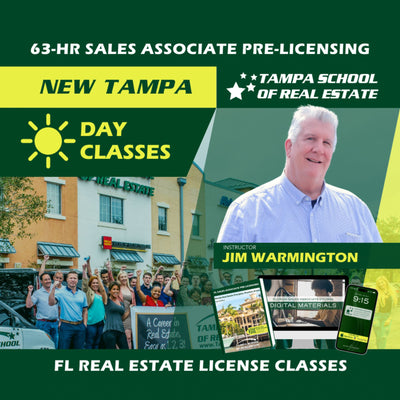 New Tampa | Sep 16 8:30am | 63-HR FL Real Estate Classes SLPRE TSRE New Tampa | Tampa School of Real Estate 