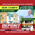 New Tampa | Sep 22 9:00am | 45-HR FL Post Licensing Course SLPOST TSRE New Tampa | Tampa School of Real Estate Deposit - Balance Due Prior to Class 