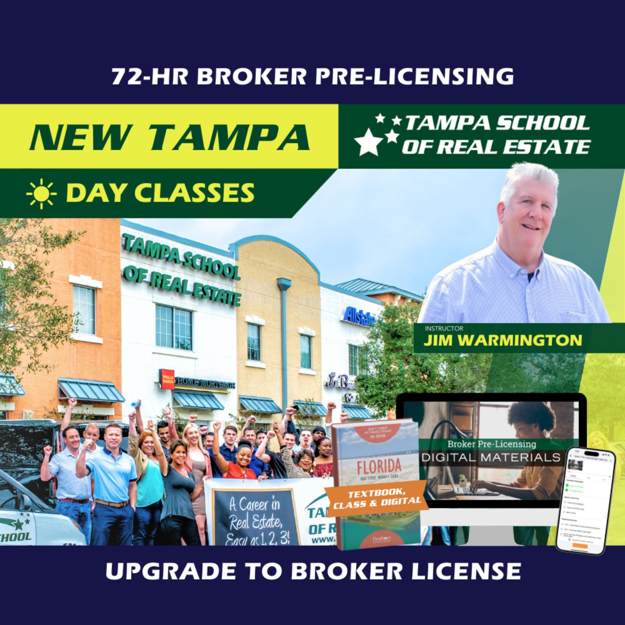 New Tampa | Sep 28 9:00am | 72-HR FL Broker Pre-Licensing Classes BKPRE TSRE New Tampa | Tampa School of Real Estate Full Tuition 