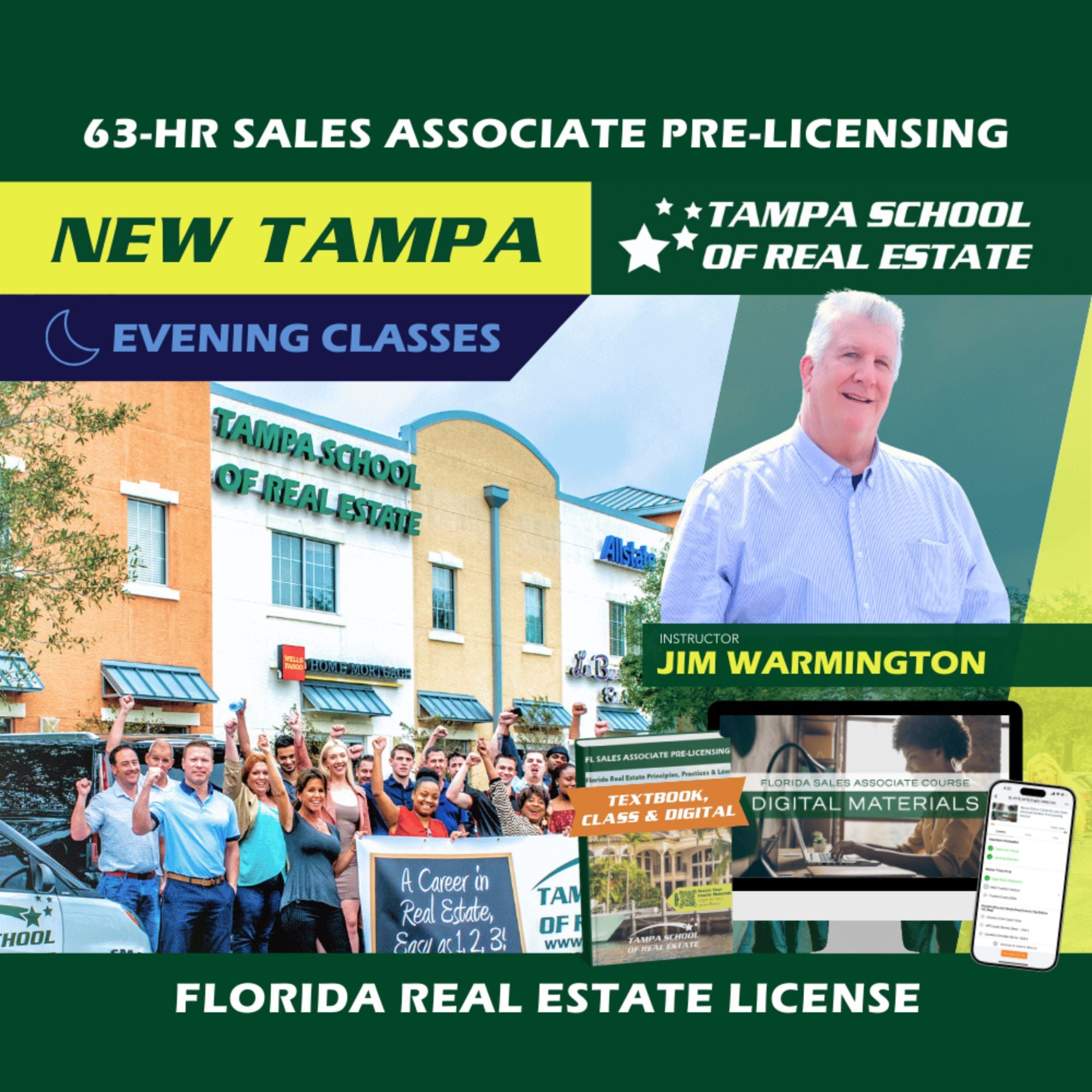 New Tampa | Sep 29 6:30pm | 63-HR FL Real Estate Classes SLPRE TSRE New Tampa | Tampa School of Real Estate Full Tuition 