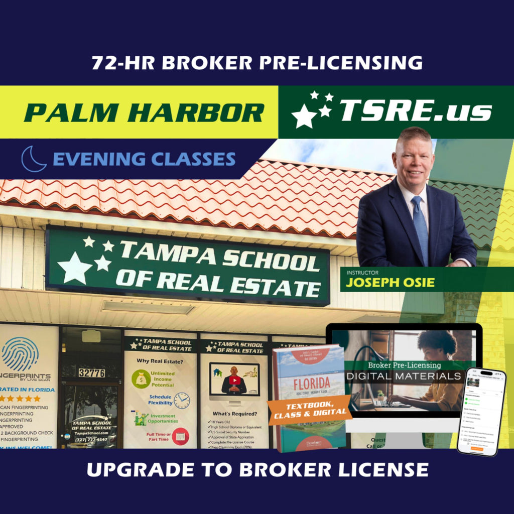 Palm Harbor | Feb 1 6:00pm | 72-HR FL Broker Pre-Licensing Classes BKPRE TSRE Palm Harbor | Tampa School of Real Estate 