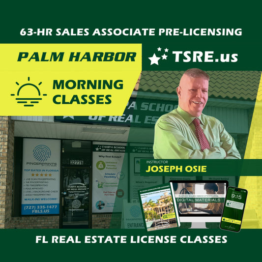 Palm Harbor | Mar 4 8:00am | 63-HR FL Real Estate Classes SLPRE TSRE Palm Harbor | Tampa School of Real Estate 